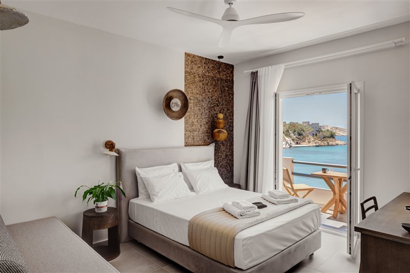 Deluxe Sea View Room with Balcony & Sofa Bed at Armia Experience Hotel, Vári, Sýros